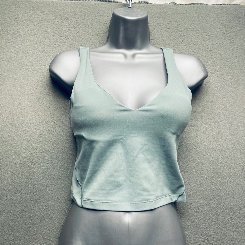 Lululemon Women Tank‎ Top Nulu Mint Green Size 6 Align Cropped Athleisure
